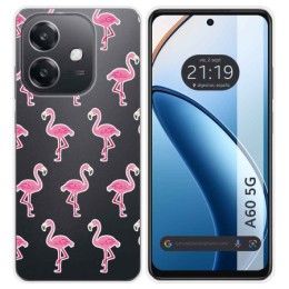 Funda Silicona Transparente para Oppo A60 5G diseño Flamenco Dibujos