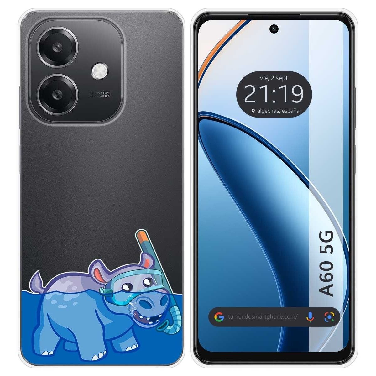 Funda Silicona Transparente para Oppo A60 5G diseño Hipo Dibujos