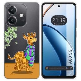 Funda Silicona Transparente para Oppo A60 5G diseño Jirafa Dibujos