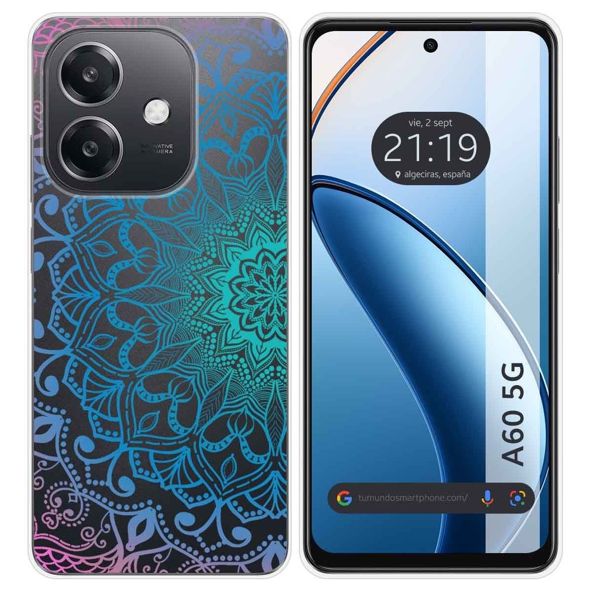 Funda Silicona Transparente para Oppo A60 5G diseño Mandala Dibujos