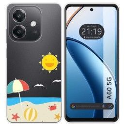 Funda Silicona Transparente para Oppo A60 5G diseño Playa Dibujos