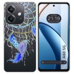 Funda Silicona Transparente para Oppo A60 5G diseño Plumas Dibujos