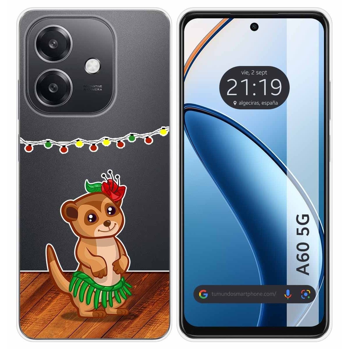 Funda Silicona Transparente para Oppo A60 5G diseño Suricata Dibujos