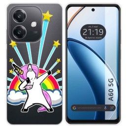 Funda Silicona Transparente para Oppo A60 5G diseño Unicornio Dibujos