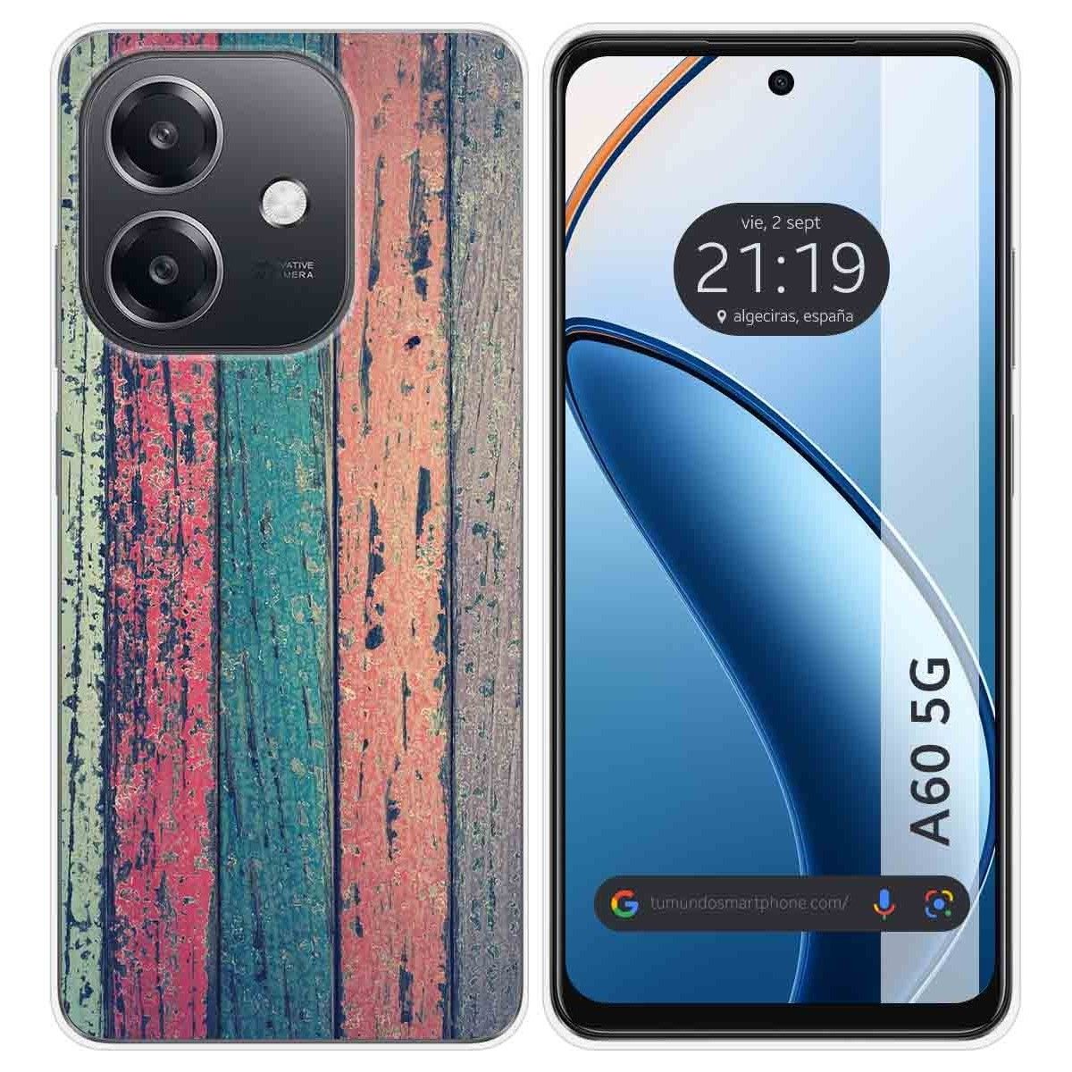 Funda Silicona para Oppo A60 5G diseño Madera 10 Dibujos