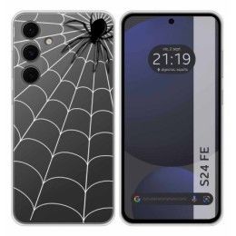 Funda Silicona Transparente para Samsung Galaxy S24 FE 5G diseño Araña Dibujos