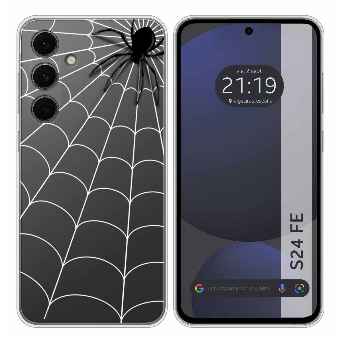 Funda Silicona Transparente para Samsung Galaxy S24 FE 5G diseño Araña Dibujos