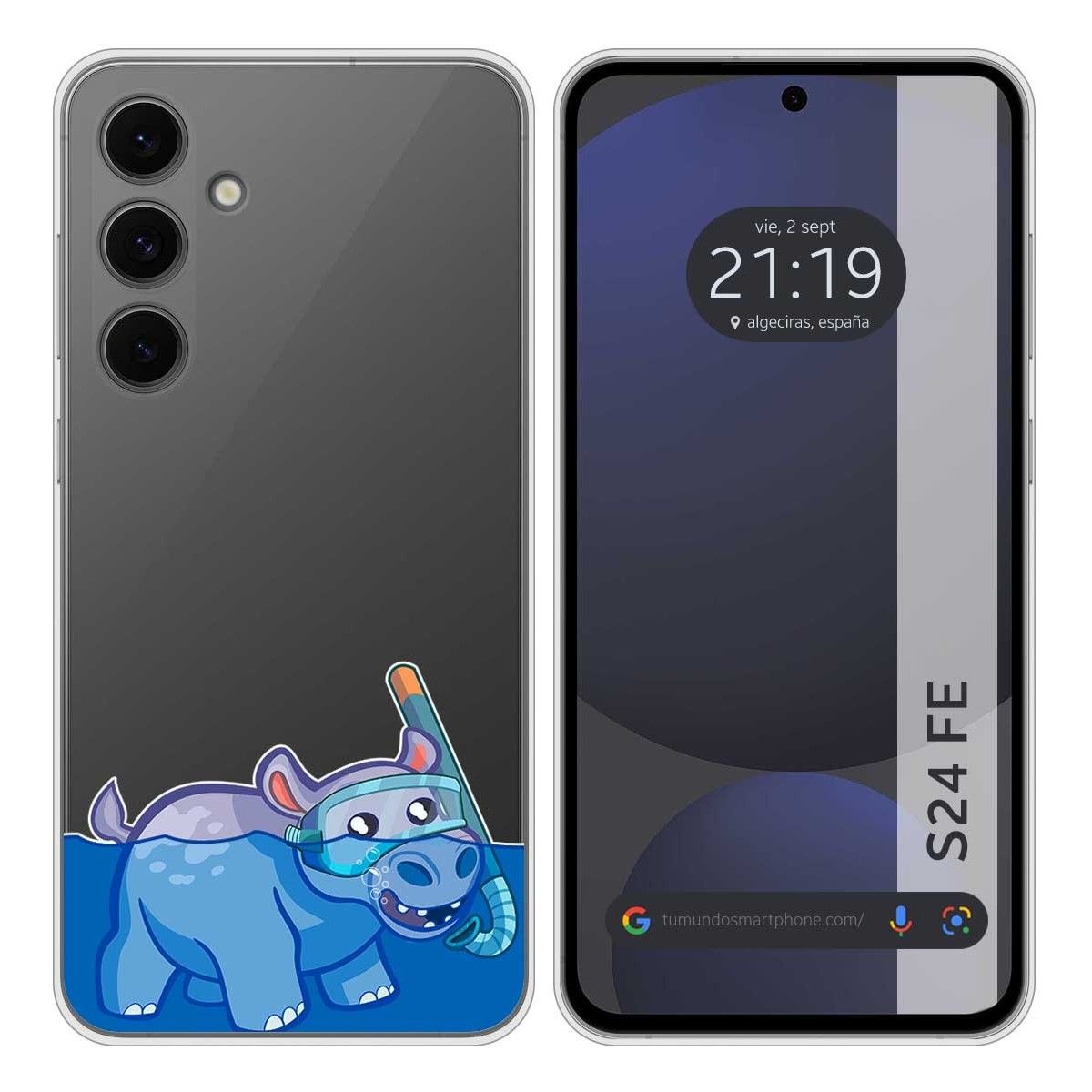 Funda Silicona Transparente para Samsung Galaxy S24 FE 5G diseño Hipo Dibujos