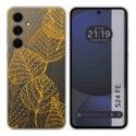 Funda Silicona Transparente para Samsung Galaxy S24 FE 5G diseño Hojas Dibujos