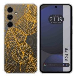 Funda Silicona Transparente para Samsung Galaxy S24 FE 5G diseño Hojas Dibujos