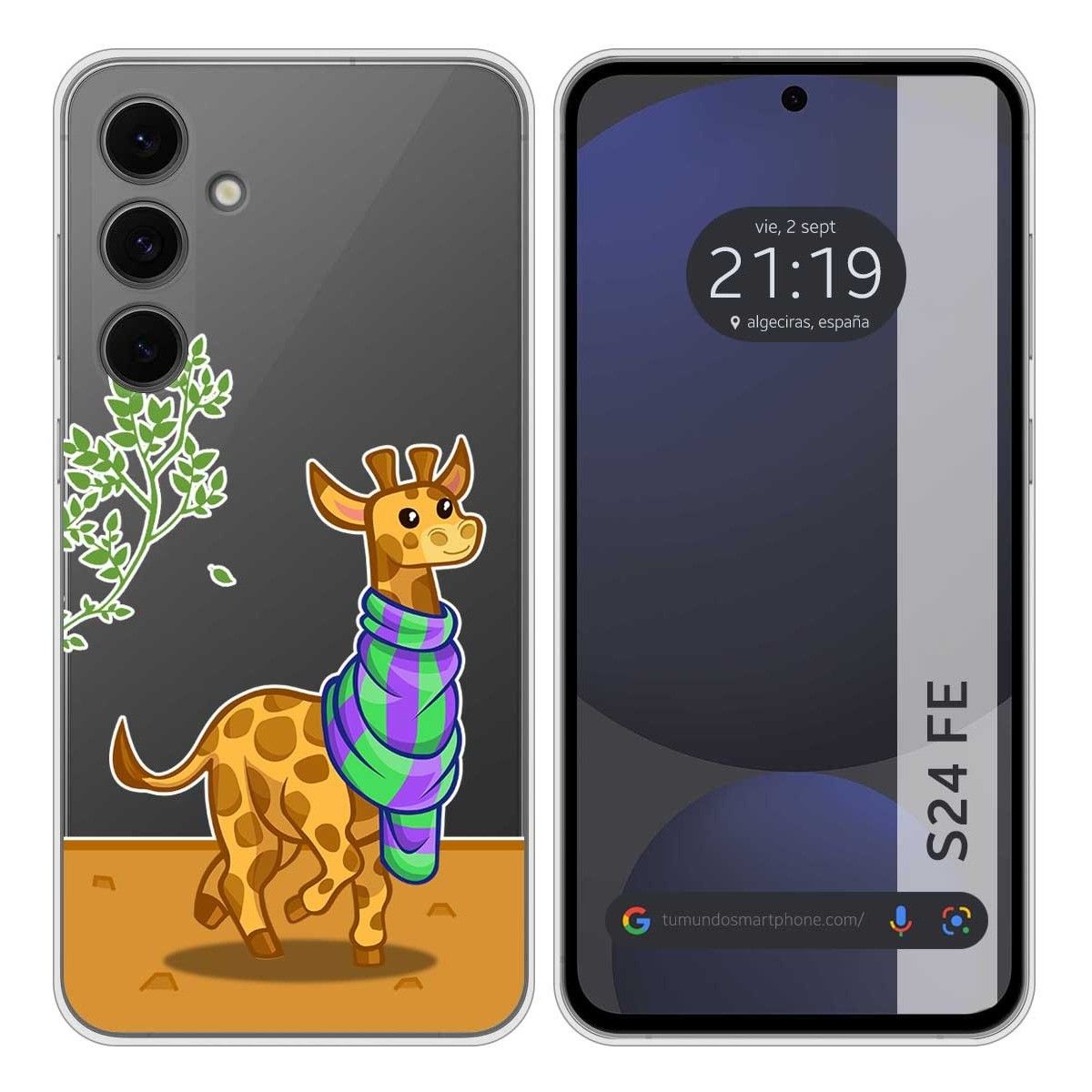 Funda Silicona Transparente para Samsung Galaxy S24 FE 5G diseño Jirafa Dibujos