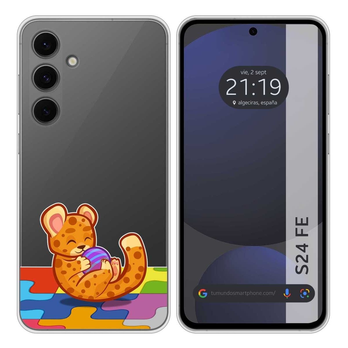Funda Silicona Transparente para Samsung Galaxy S24 FE 5G diseño Leopardo Dibujos