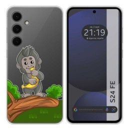 Funda Silicona Transparente para Samsung Galaxy S24 FE 5G diseño Mono Dibujos