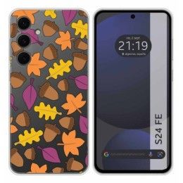 Funda Silicona Transparente para Samsung Galaxy S24 FE 5G diseño Otoño Dibujos