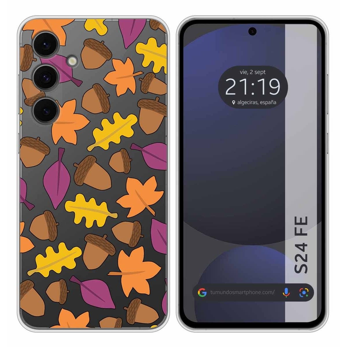 Funda Silicona Transparente para Samsung Galaxy S24 FE 5G diseño Otoño Dibujos