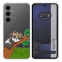 Funda Silicona Transparente para Samsung Galaxy S24 FE 5G diseño Panda Dibujos