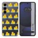 Funda Silicona Transparente para Samsung Galaxy S24 FE 5G diseño Pato Dibujos