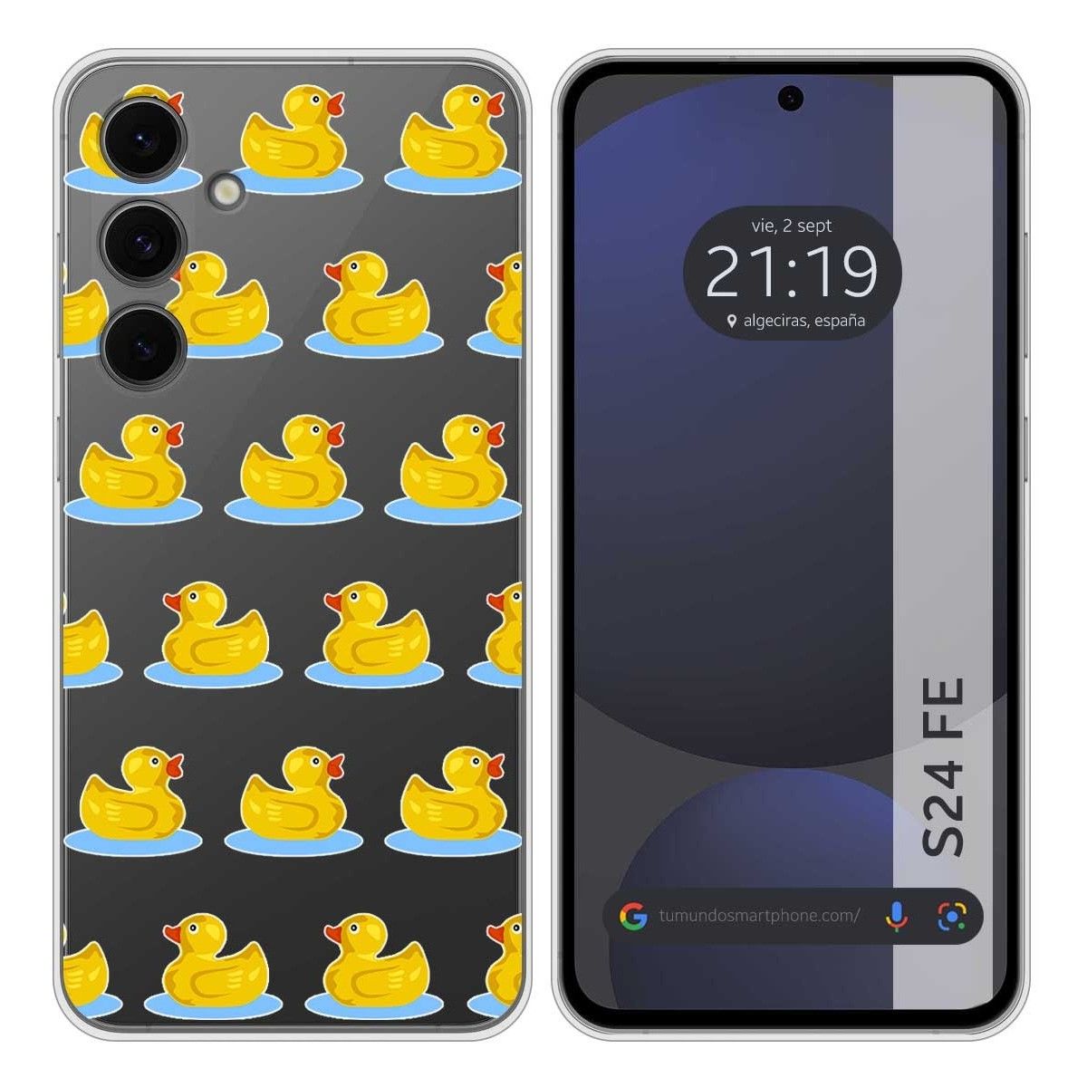 Funda Silicona Transparente para Samsung Galaxy S24 FE 5G diseño Pato Dibujos