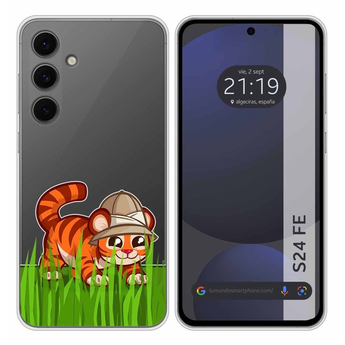 Funda Silicona Transparente para Samsung Galaxy S24 FE 5G diseño Tigre Dibujos