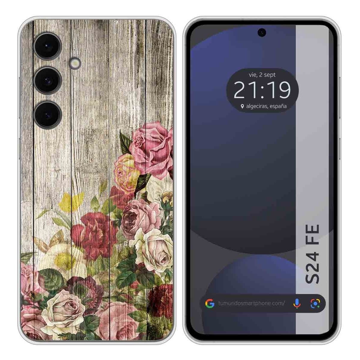 Funda Silicona para Samsung Galaxy S24 FE 5G diseño Madera 08 Dibujos