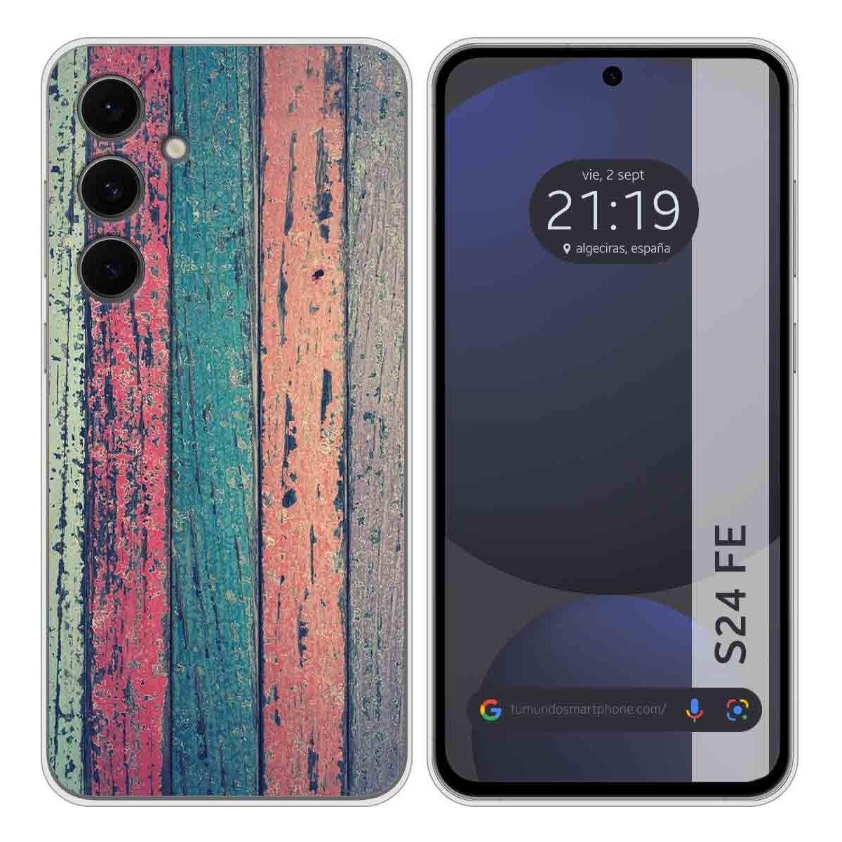 Funda Silicona para Samsung Galaxy S24 FE 5G diseño Madera 10 Dibujos