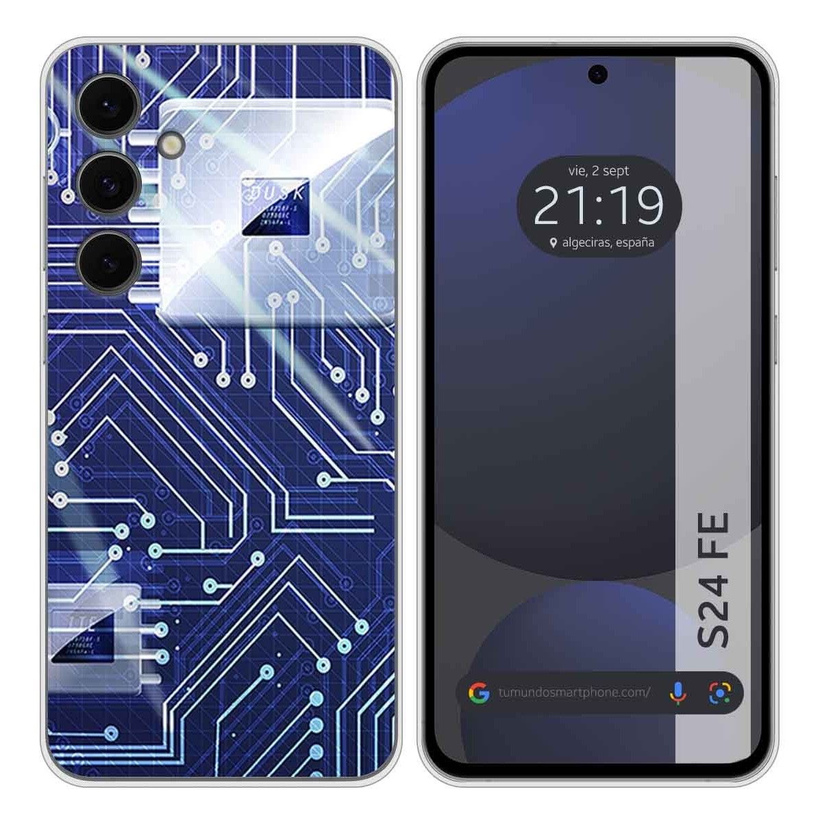 Funda Silicona para Samsung Galaxy S24 FE 5G diseño Circuito Dibujos