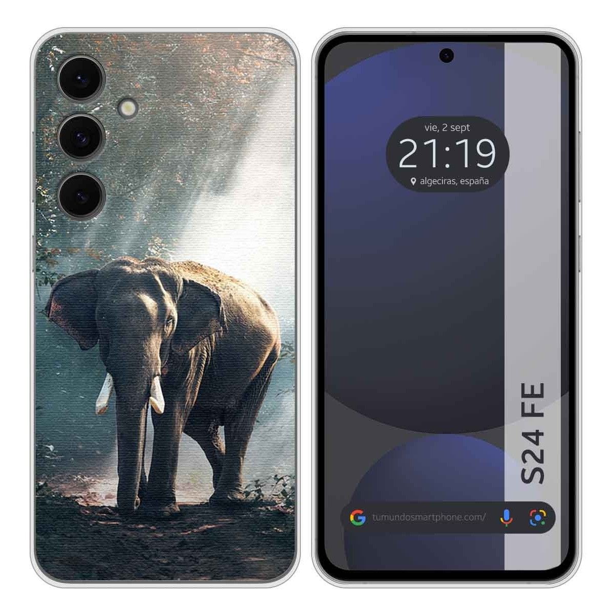 Funda Silicona para Samsung Galaxy S24 FE 5G diseño Elefante Dibujos