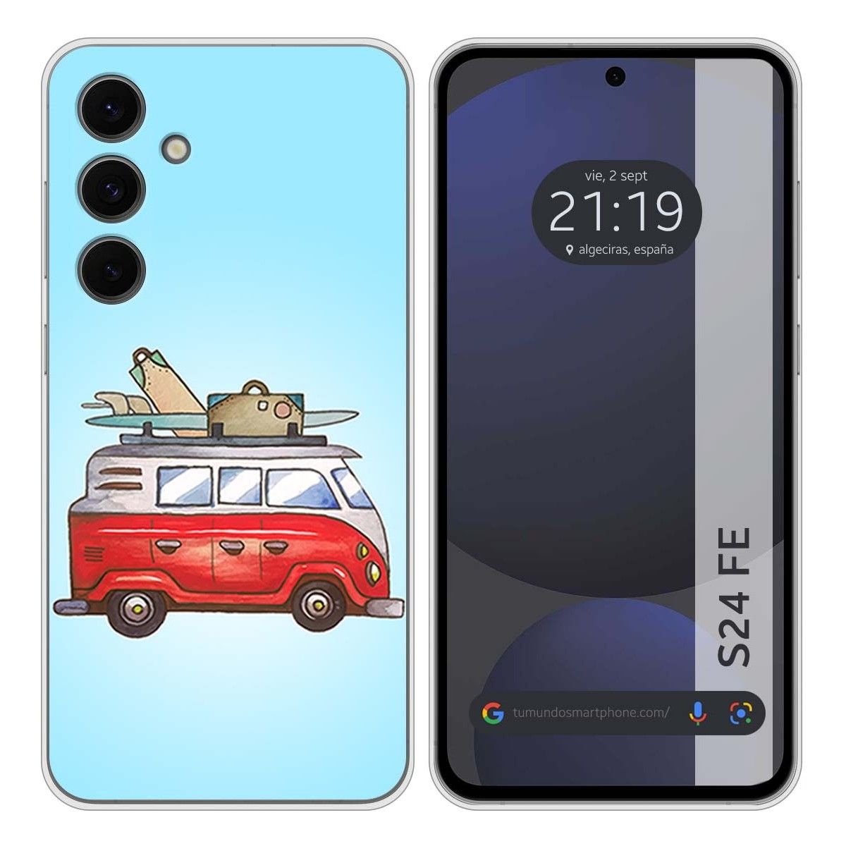 Funda Silicona para Samsung Galaxy S24 FE 5G diseño Furgoneta Dibujos