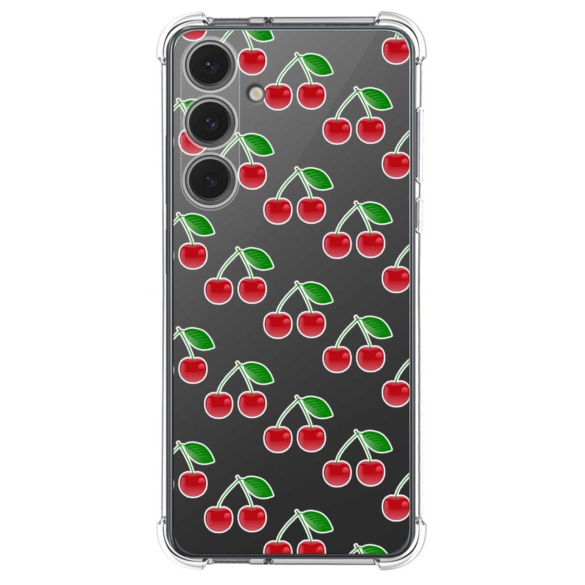 Funda Silicona Antigolpes para Samsung Galaxy S24 FE 5G diseño Cerezas Dibujos