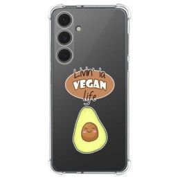 Funda Silicona Antigolpes para Samsung Galaxy S24 FE 5G diseño Vegan Life Dibujos