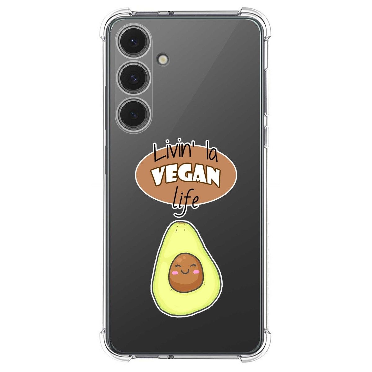 Funda Silicona Antigolpes para Samsung Galaxy S24 FE 5G diseño Vegan Life Dibujos