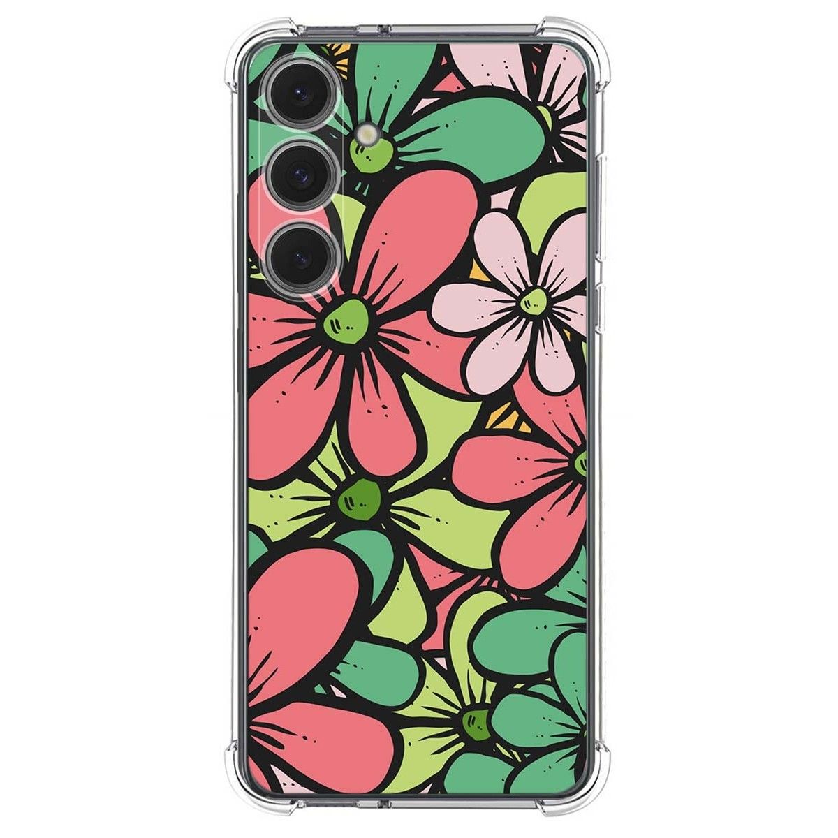 Funda Silicona Antigolpes para Samsung Galaxy S24 FE 5G diseño Flores 02 Dibujos