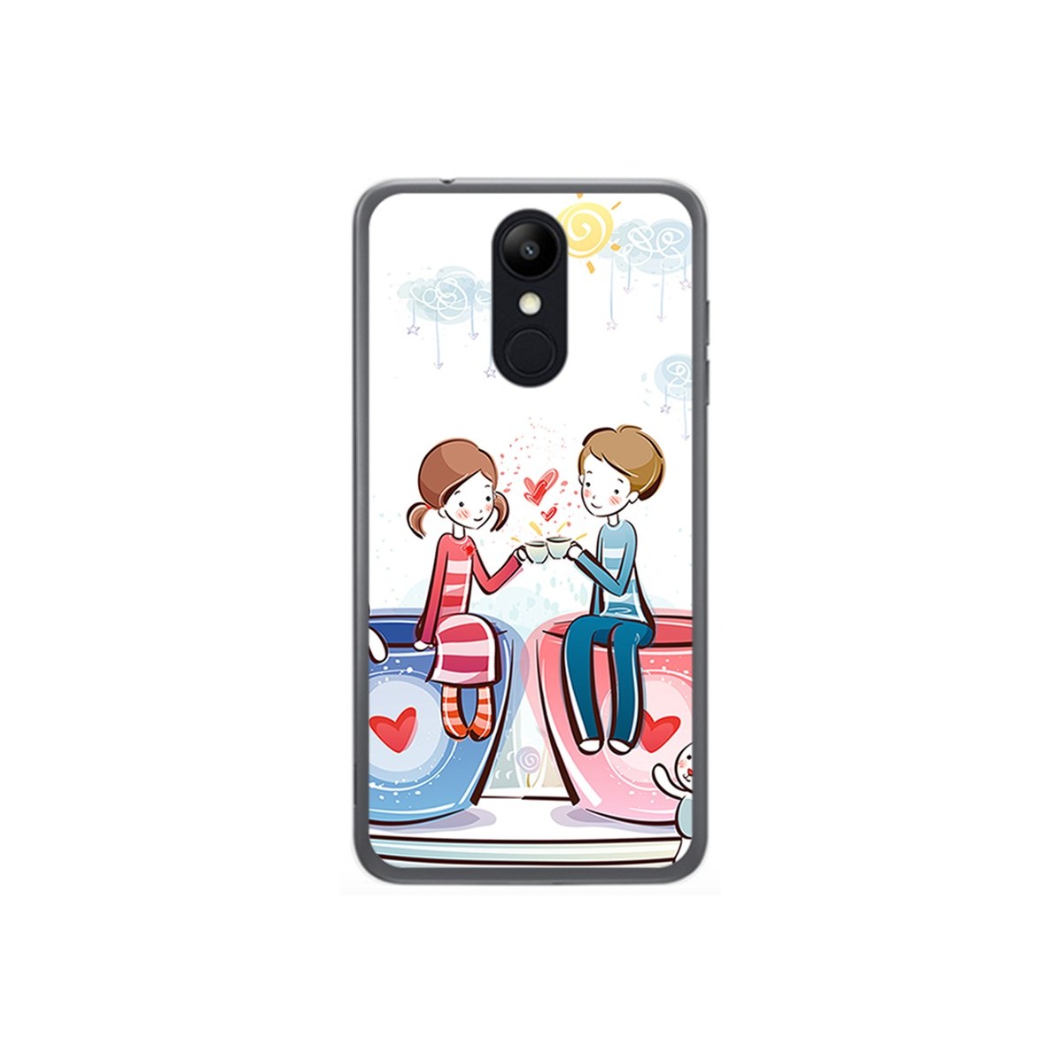 Funda Gel Tpu para Lg K9 Diseño Cafe Dibujos