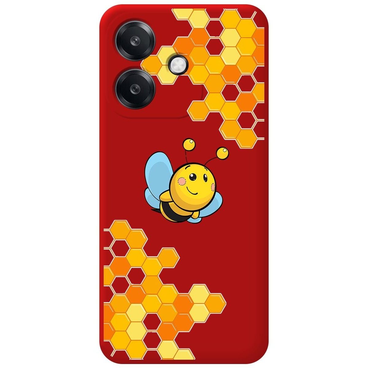 Funda Silicona Líquida Roja para Oppo A60 5G diseño Abeja Dibujos