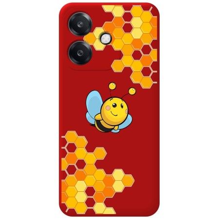 Funda Silicona Líquida Roja para Oppo A60 5G diseño Abeja Dibujos