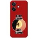 Funda Silicona Líquida Roja para Oppo A60 5G diseño Hombre Escalada Dibujos
