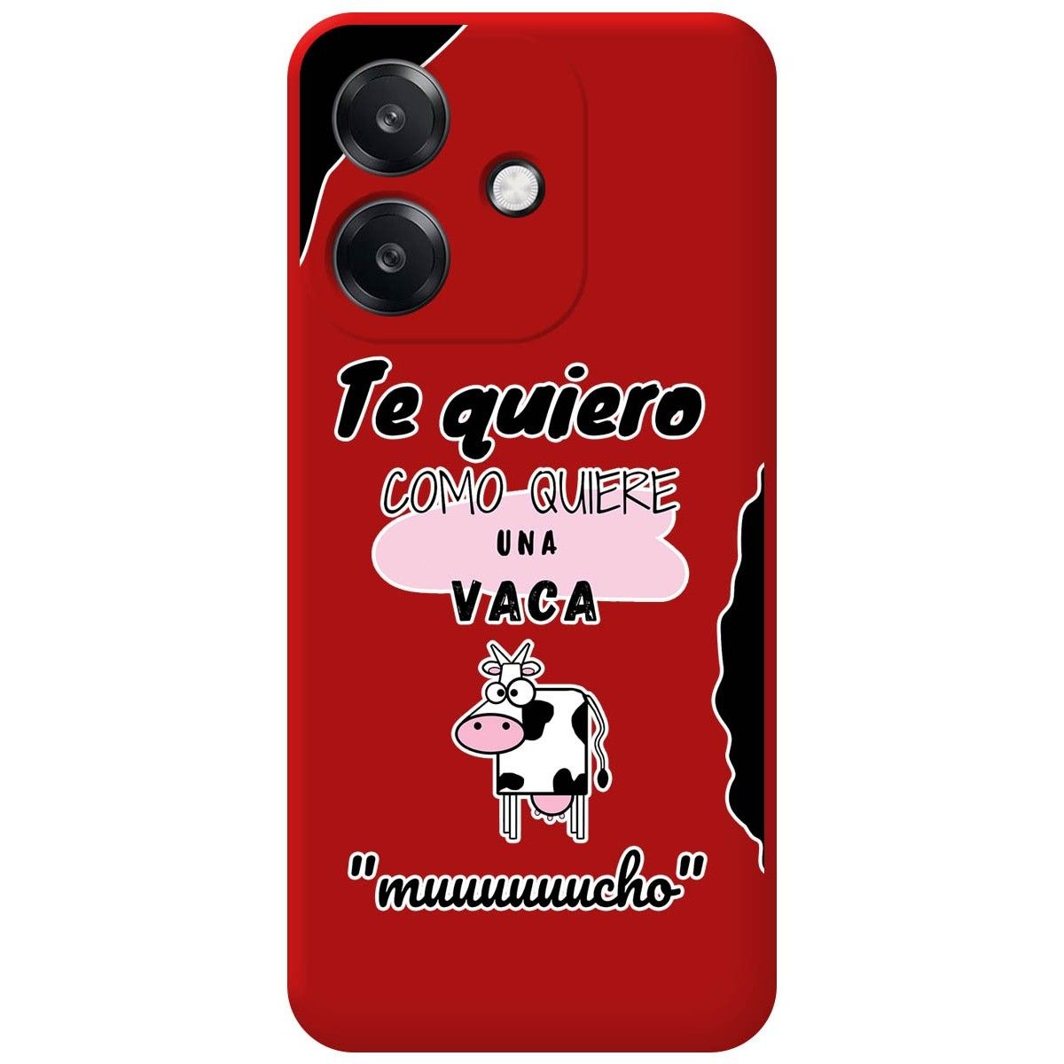 Funda Silicona Líquida Roja para Oppo A60 5G diseño Vaca Dibujos