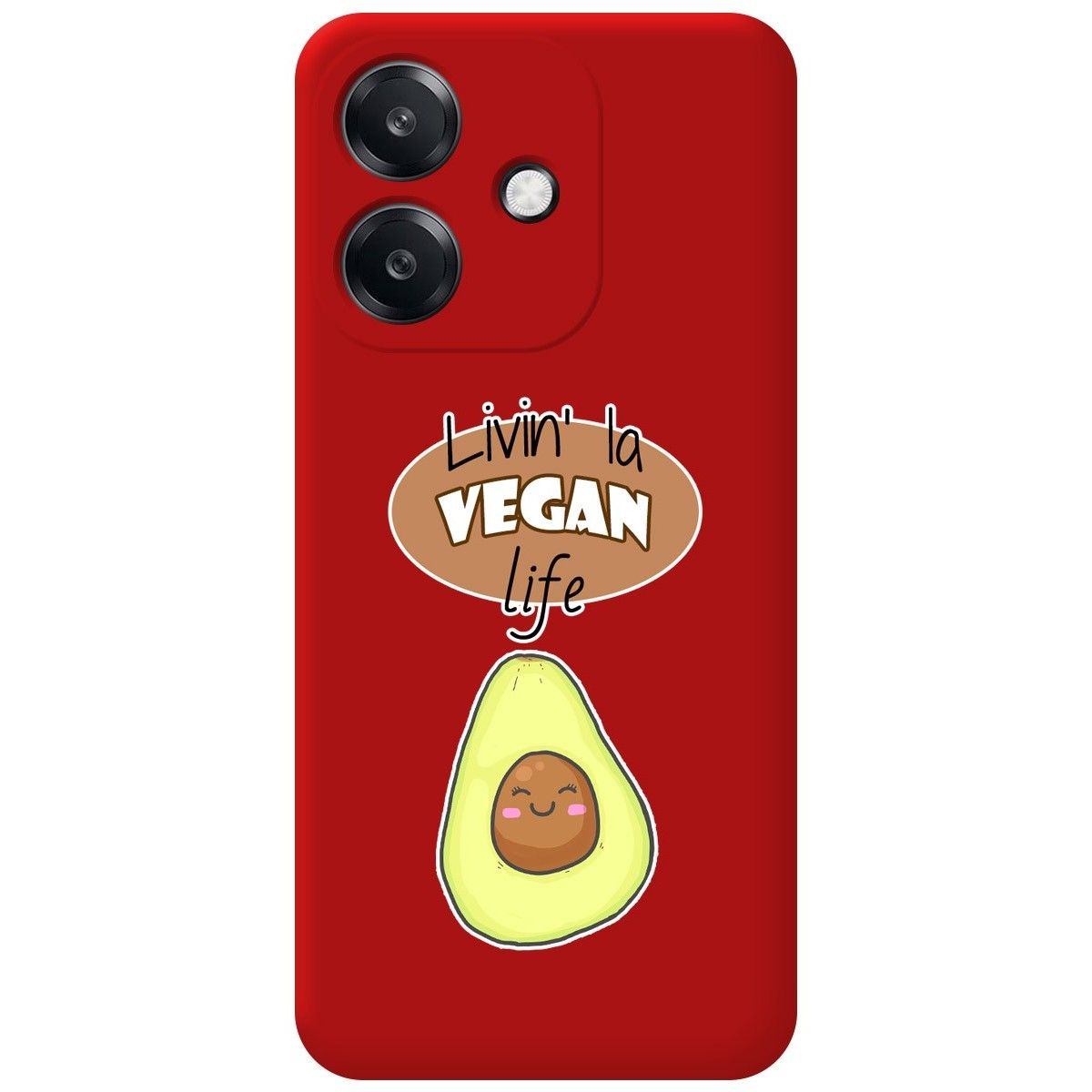 Funda Silicona Líquida Roja para Oppo A60 5G diseño Vegan Life Dibujos