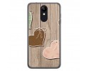 Funda Gel Tpu para Lg K9 Diseño Corazones Madera Dibujos
