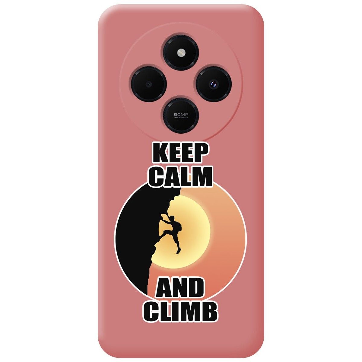 Funda Silicona Líquida Rosa para Xiaomi Poco C75 diseño Hombre Escalada Dibujos