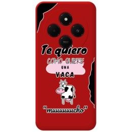 Funda Silicona Líquida Roja para Xiaomi Poco C75 diseño Vaca Dibujos