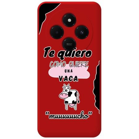 Funda Silicona Líquida Roja para Xiaomi Poco C75 diseño Vaca Dibujos