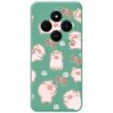 Funda Silicona Líquida Verde para Xiaomi Poco C75 diseño Cerdos Dibujos