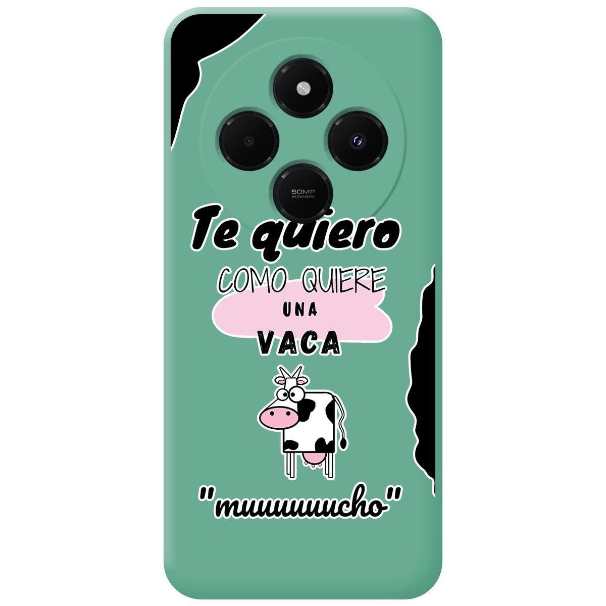 Funda Silicona Líquida Verde para Xiaomi Poco C75 diseño Vaca Dibujos