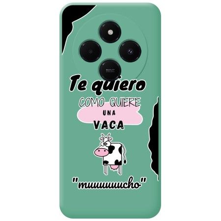 Funda Silicona Líquida Verde para Xiaomi Poco C75 diseño Vaca Dibujos