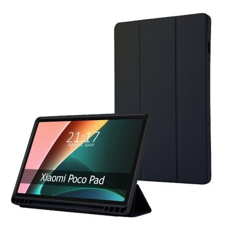 Funda con Tapa Smart para Xiaomi POCO Pad 12.1 Color Negra