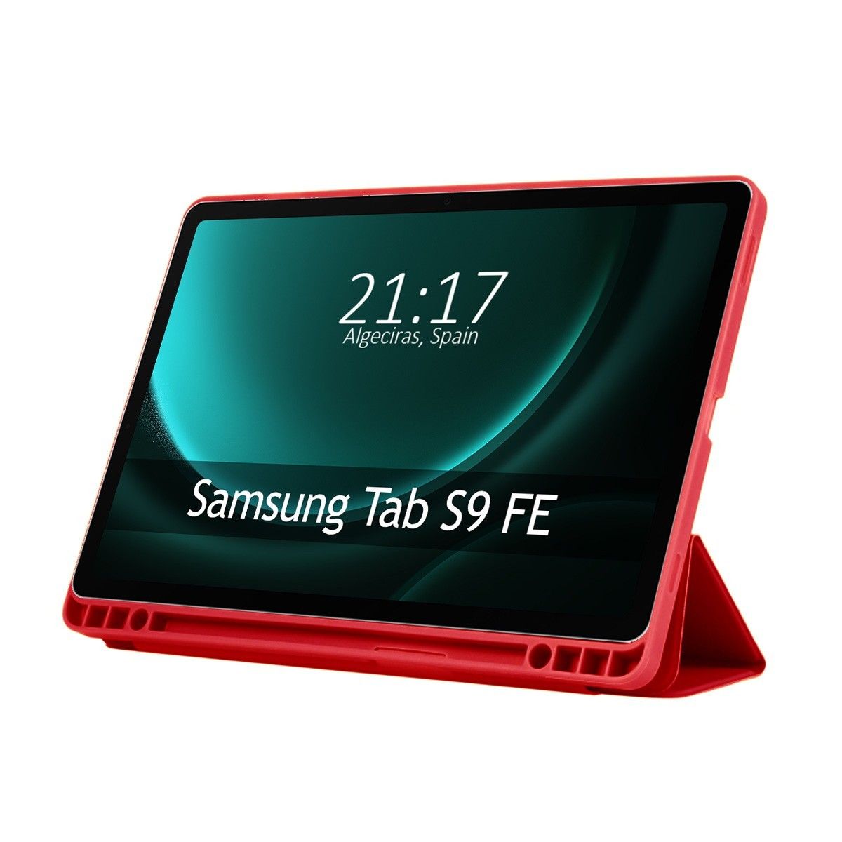 Funda con Tapa Smart para Samsung Galaxy Tab S9 FE color Roja