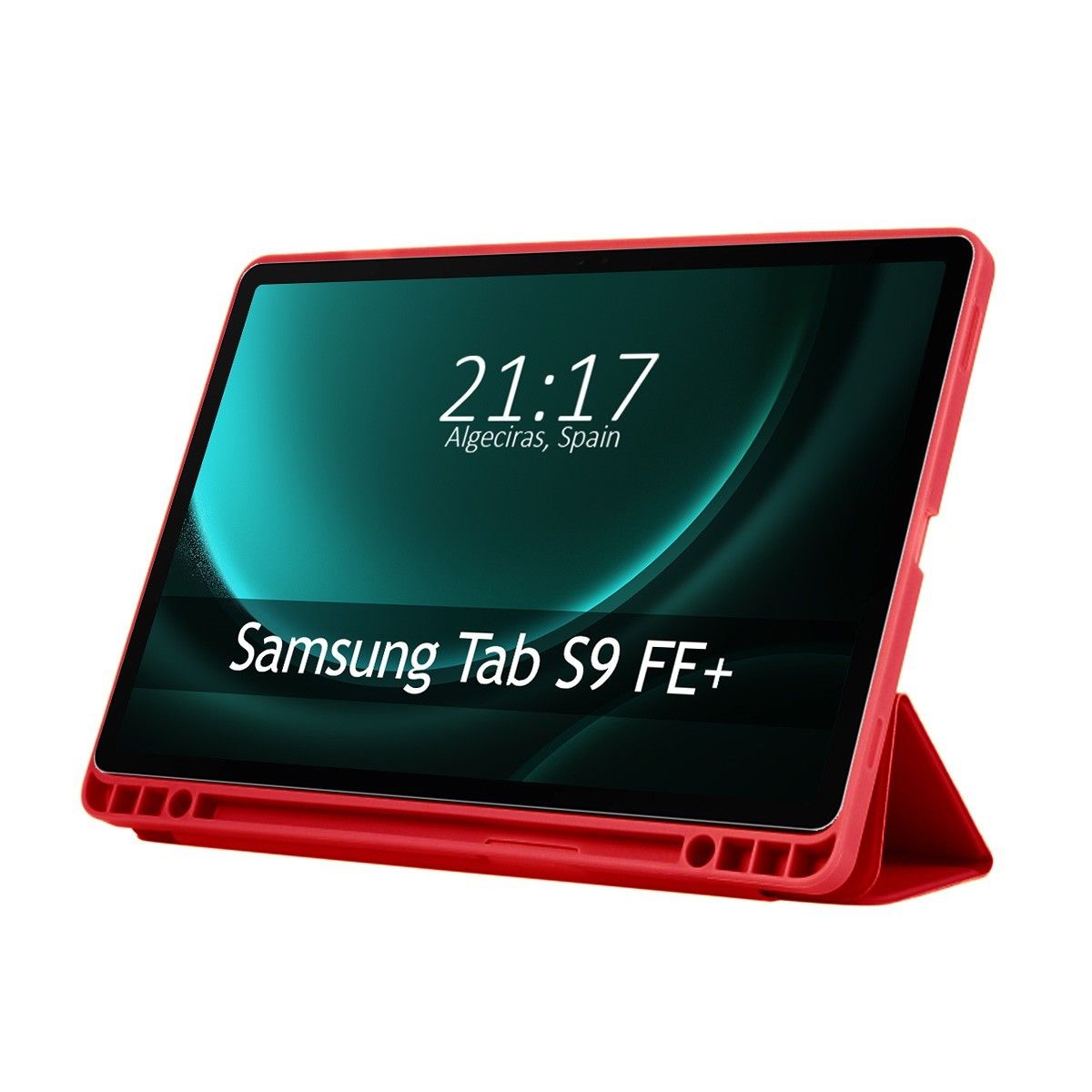 Funda con Tapa Smart para Samsung Galaxy Tab S9 FE+ Plus color Roja