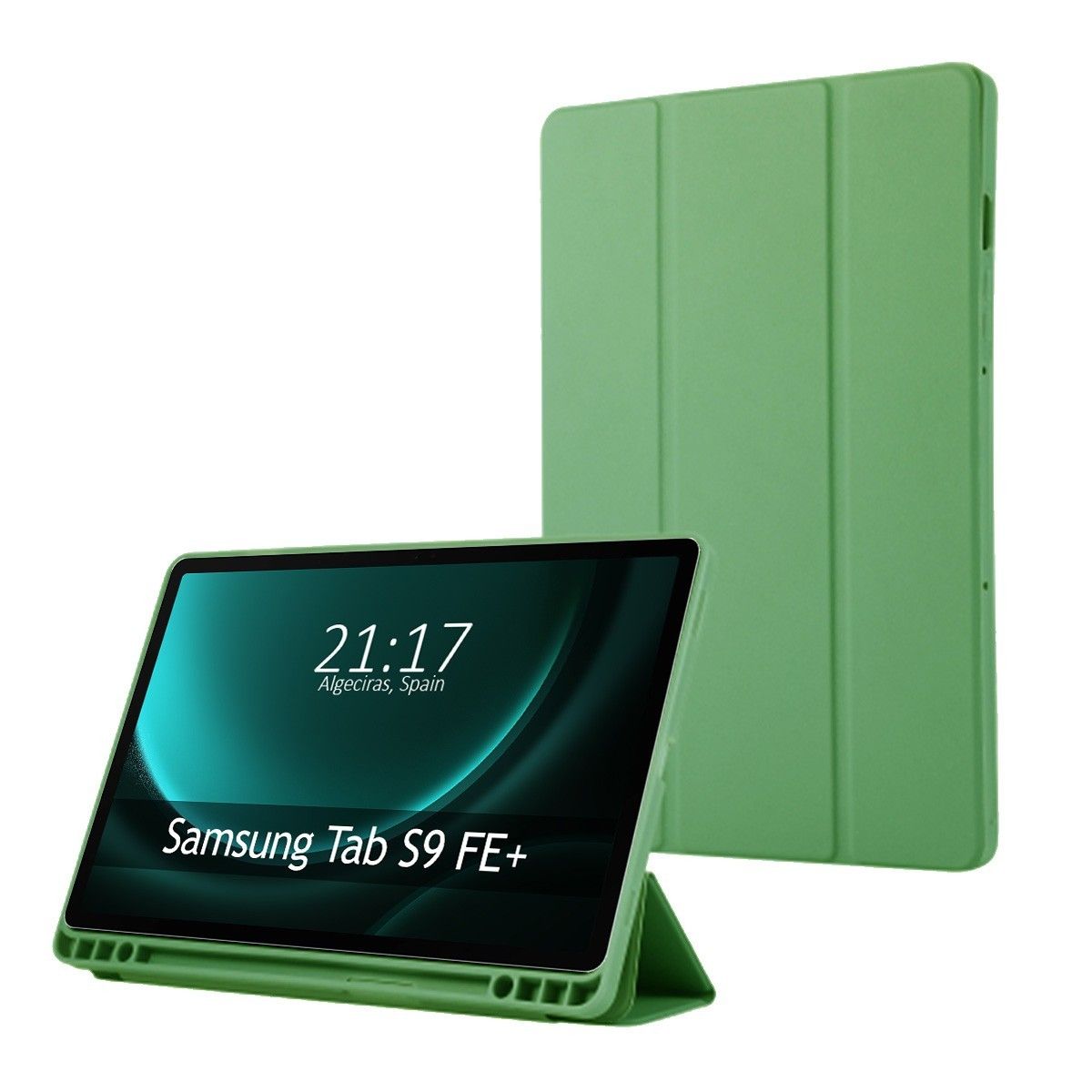 Funda con Tapa Smart para Samsung Galaxy Tab S9 FE+ Plus color Verde