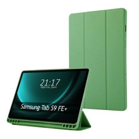 Funda con Tapa Smart para Samsung Galaxy Tab S9 FE+ Plus color Verde